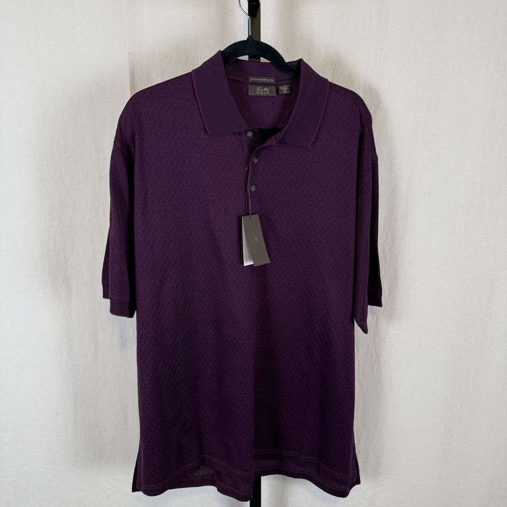NEW Tasso Elba Men's Medium Cotton Purple Golf‎ Shirt Polo NWT